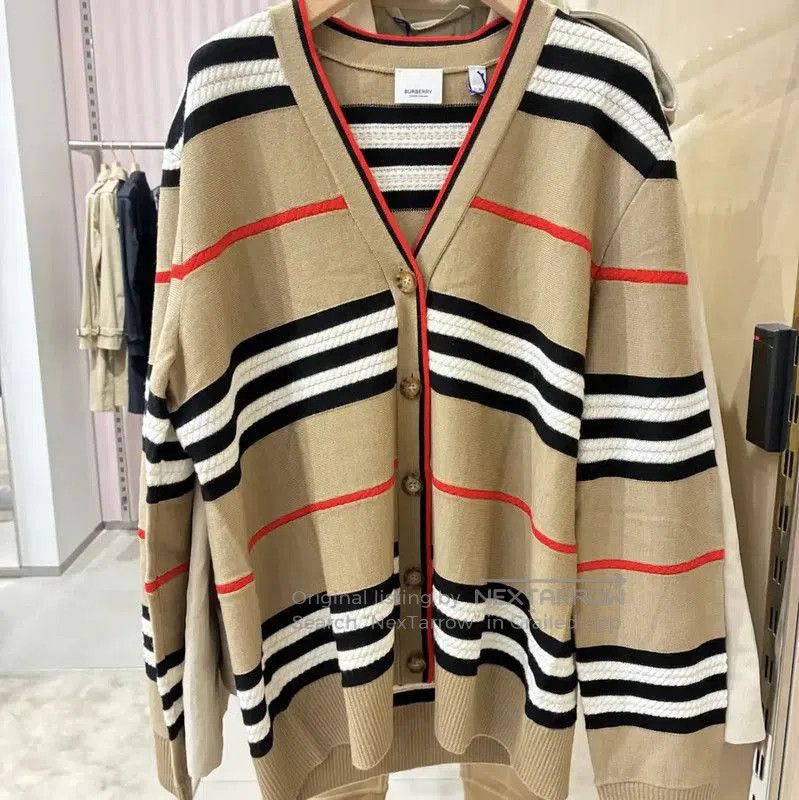 Burberry Burberry Spring Autumn Wool Striped Cardigan. Size M / US 6-8 / IT 42-44 - 9 Thumbnail