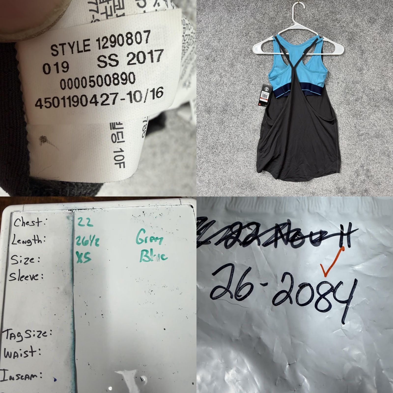 Under Armour Under Armour Tank Top Womens XS Gray Blue HeatGear Racerback Athletic 1290807 Size XS / US 0-2 / IT 36-38 - 8 Thumbnail