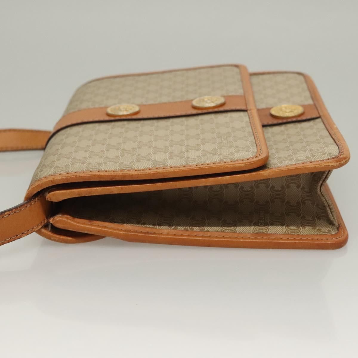 Celine CELINE Macadam Canvas Shoulder Bag Pvc Beige Gold Size ONE SIZE - 5 Thumbnail