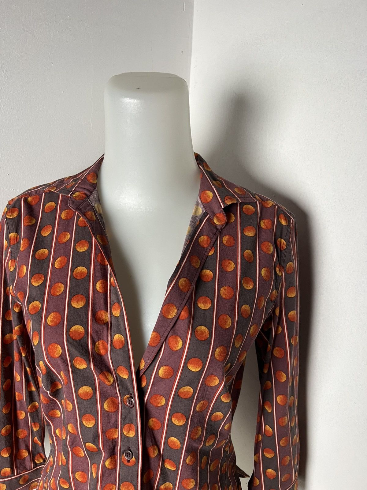 Prada Archive Prada Spring 2004 Eclipse Print Cropped Blouse Shirt Size M / US 6-8 / IT 42-44 - 4 Thumbnail