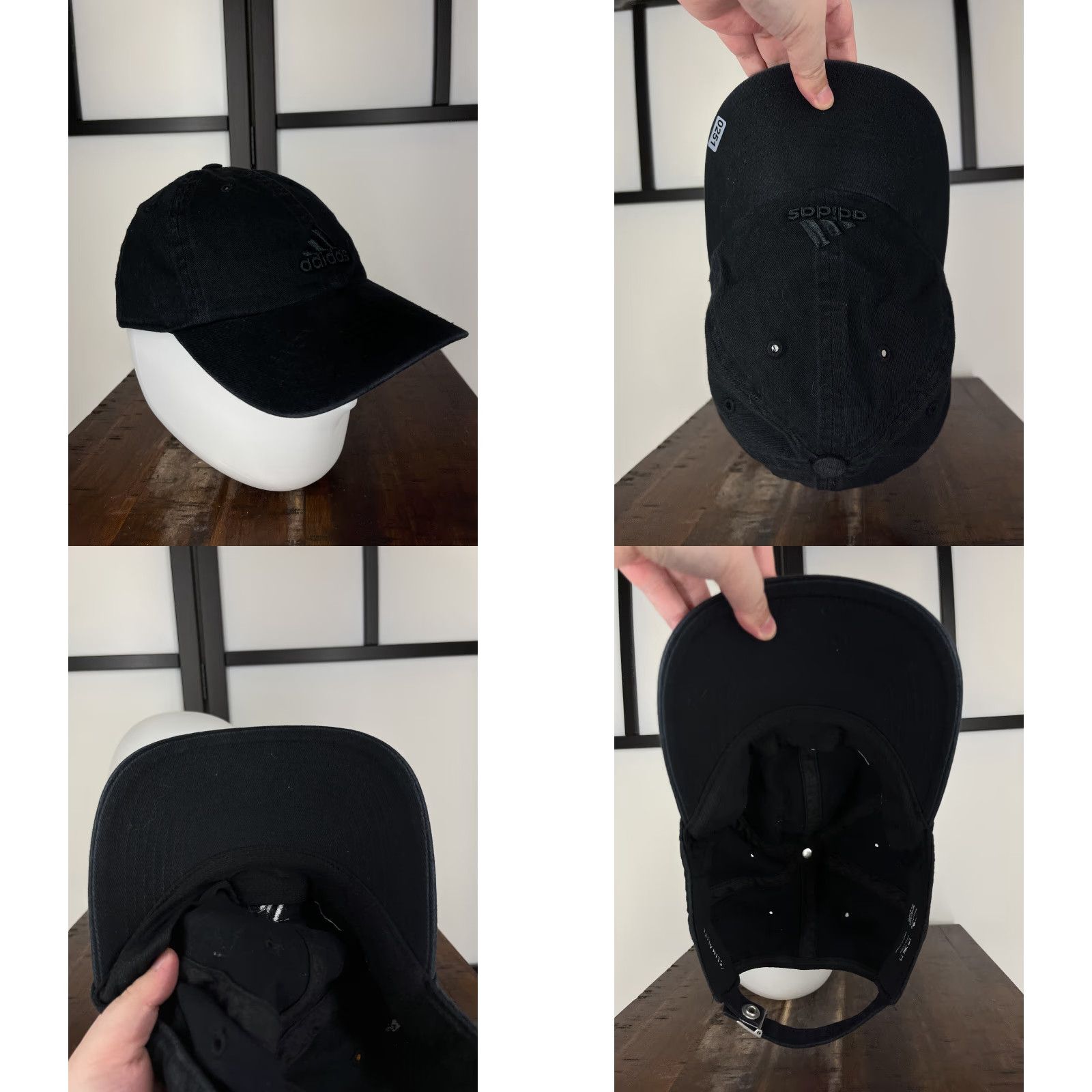 Adidas Adidas Hat Adult One Size Black 100% Cotton Climalite Outdoor Strap Back Size ONE SIZE - 8 Thumbnail