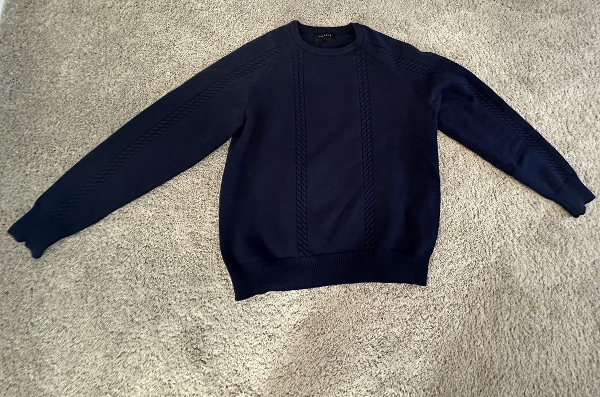 Richie Le Collection Richie Le Collection Cable Knit Crewneck Navy, Sz L Size US L / EU 52-54 / 3 - 1 Thumbnail