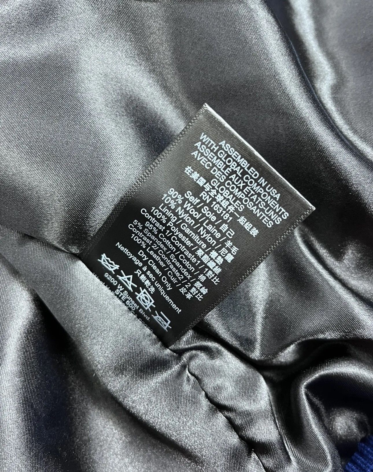 Rhude RHUDE LEATHER TRIMMED EMBROIDERED RACING VARSITY JACKET Size US M / EU 48-50 / 2 - 9 Thumbnail