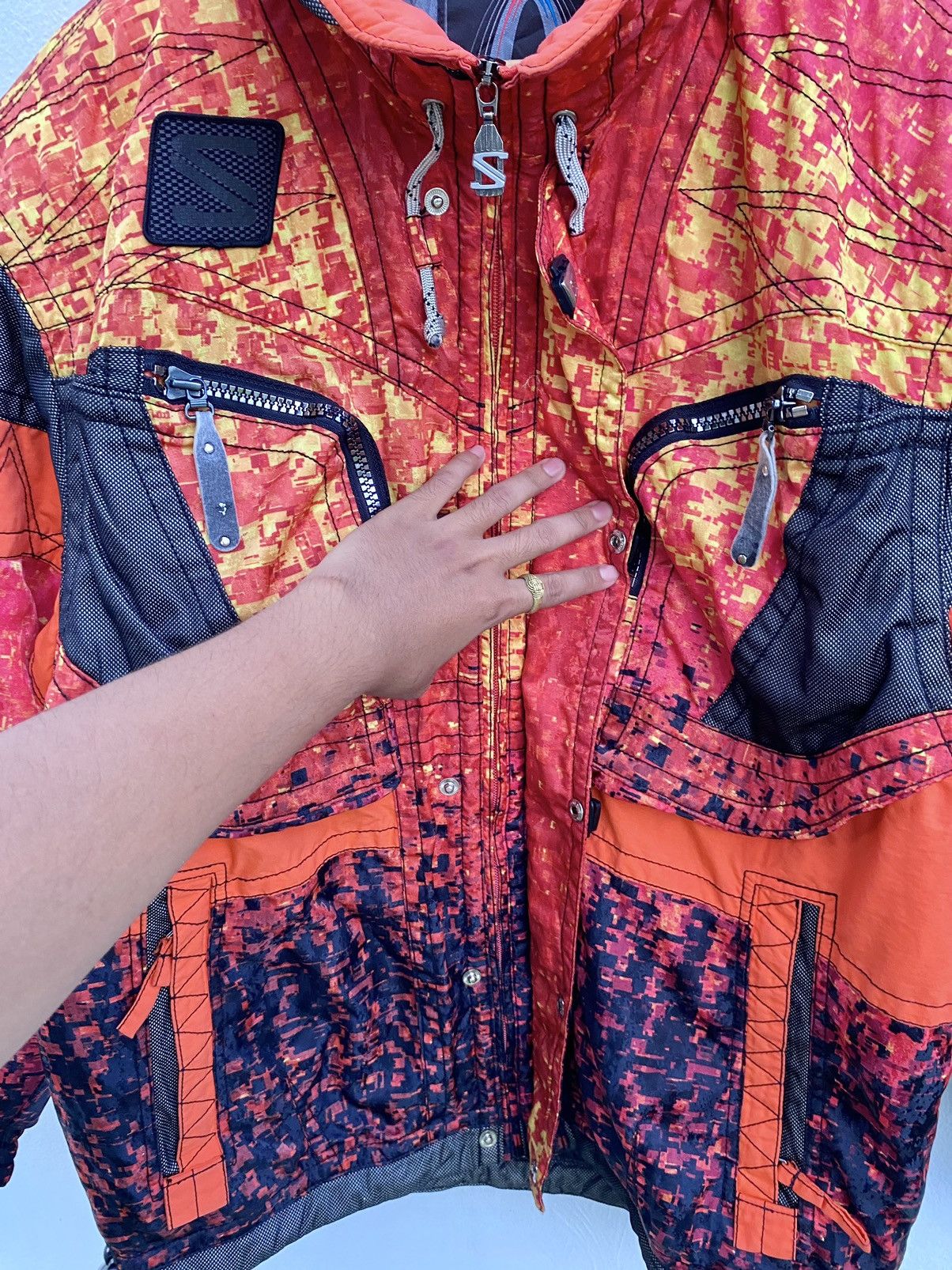 Salomon × Vintage Vintage Salomon Bomber Fire Jacket Size US L / EU 52-54 / 3 - 17 Thumbnail