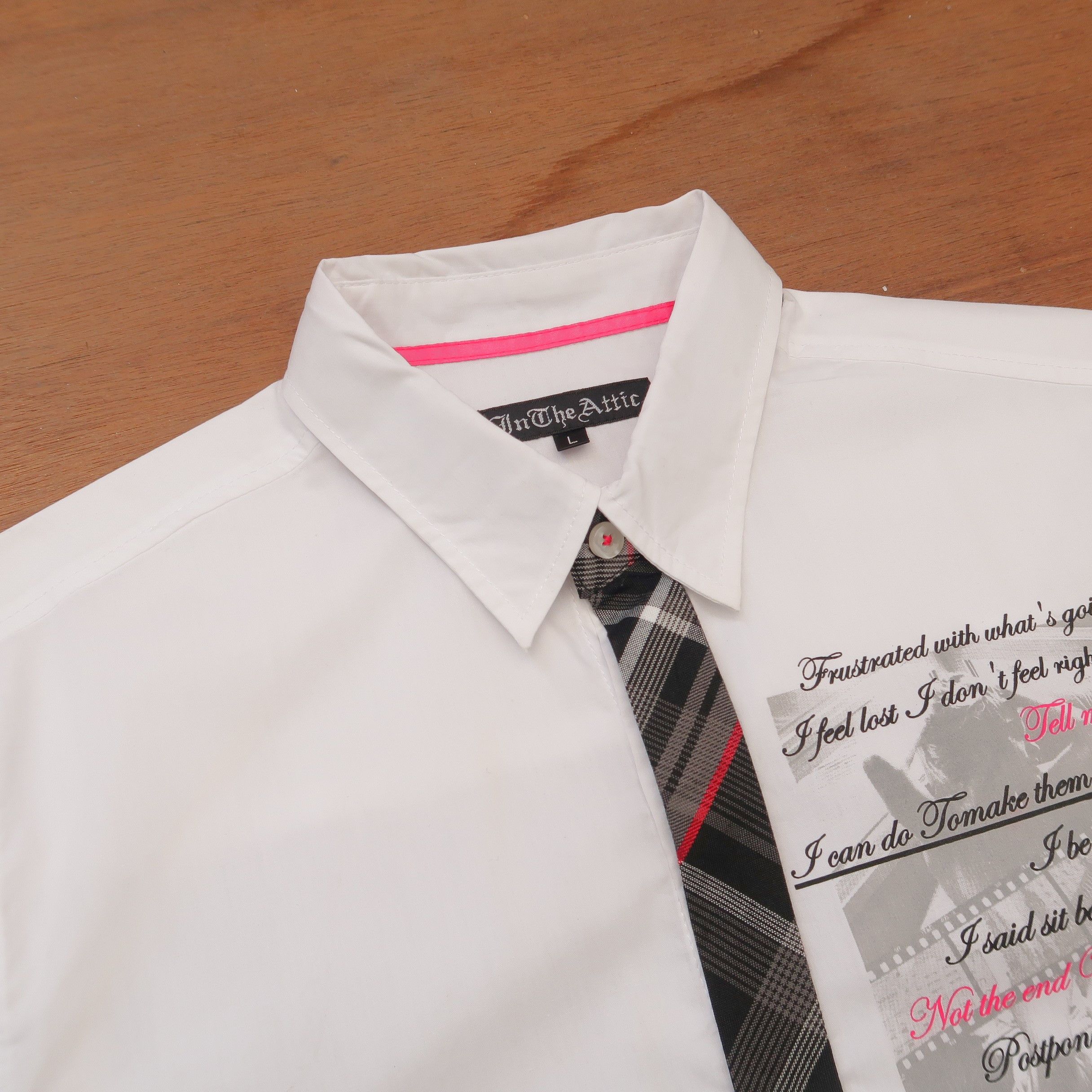 Japanese Brand 1990s If Six Was Nine In The Attic Punk Poem Shirt Tie Size US M / EU 48-50 / 2 - 5 Thumbnail
