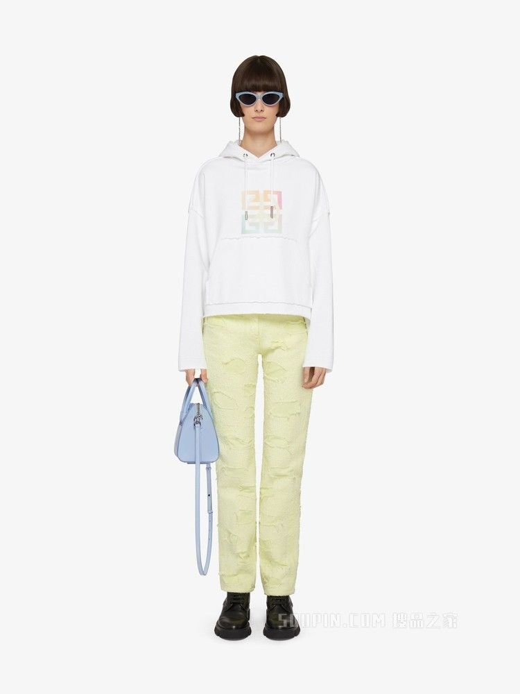 Givenchy o1srvl11e0725 Oversized Hoodie in White Size L / US 10 / IT 46 - 2 Thumbnail