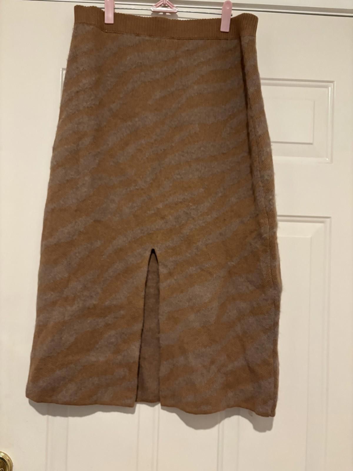 Everlane Womans Everlane all stretch knit brown skirt sz L #362 Size 36" / US 14 / IT 50 - 2 Thumbnail