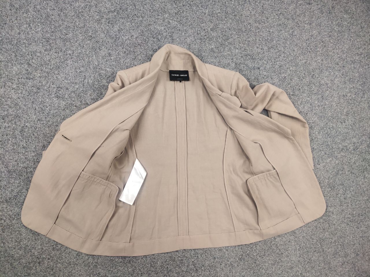 Giorgio Armani Giorgio Armani Knot lapel linen blend Beige Blazer Jacket Size M / US 6-8 / IT 42-44 - 14 Thumbnail