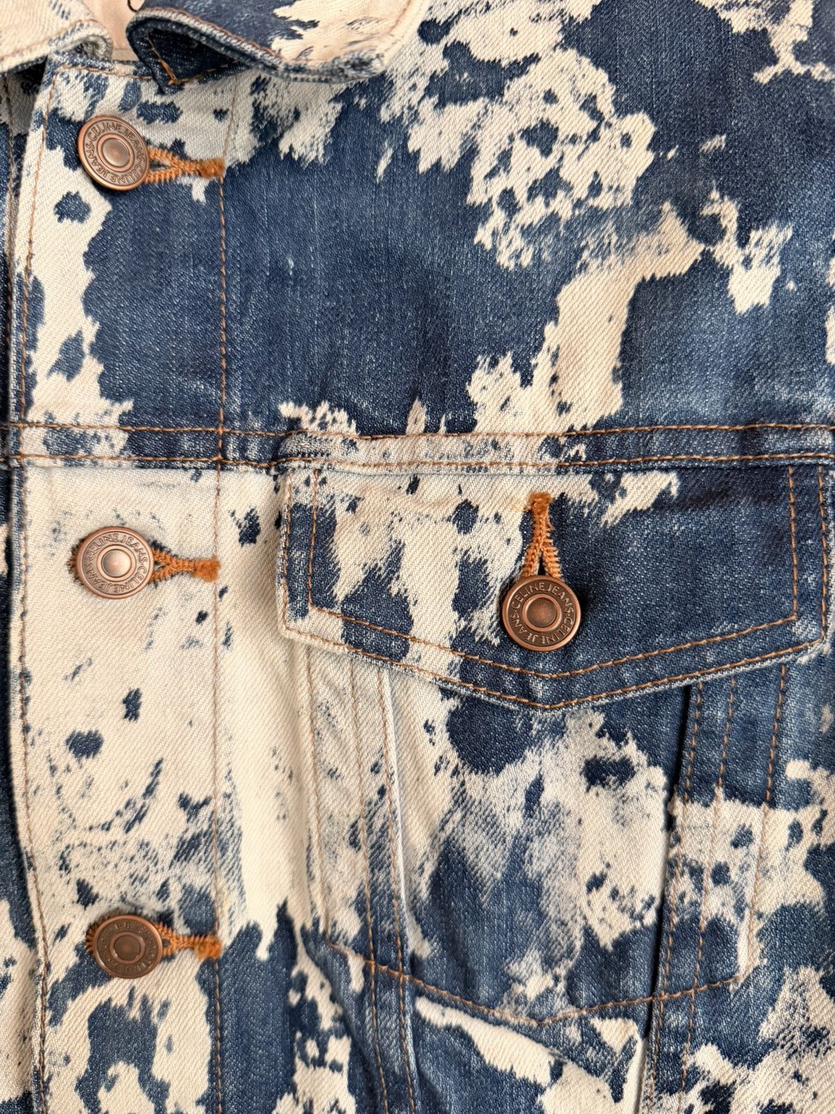 Celine Loose-Fit Bleached Camouflage Denim Trucker Jacket Size US S / EU 44-46 / 1 - 3 Thumbnail