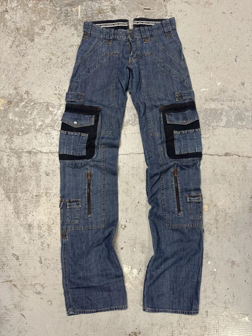 Designer × Dolce & Gabbana × Vintage AW2004 Dolce & Gabbana Blue Cargo Denim Jeans Size US 33 - 6 Thumbnail