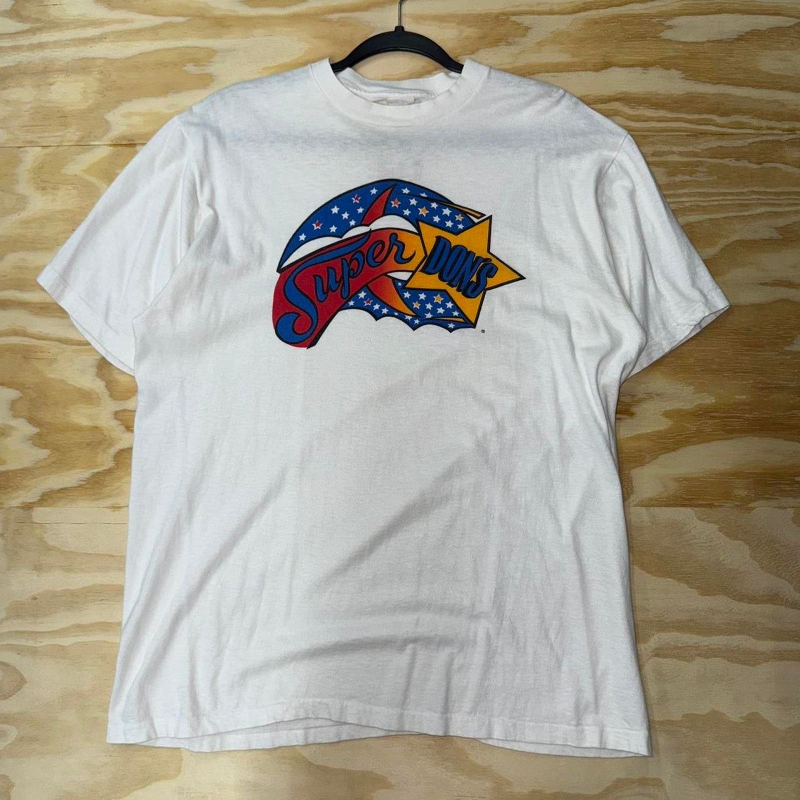 Vintage Vintage y2k 1980s super dons retro style white t-shirt Size US L / EU 52-54 / 3 - 1 Thumbnail