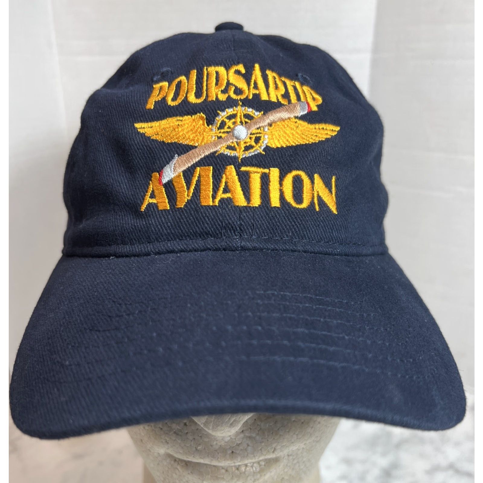 Vintage Aviation Hat Adjustable Strapback Baseball Cap Men One Size Blue Cotton Sportsman Men Adjustable Aviation Theme Cap Size ONE SIZE - 2 Thumbnail