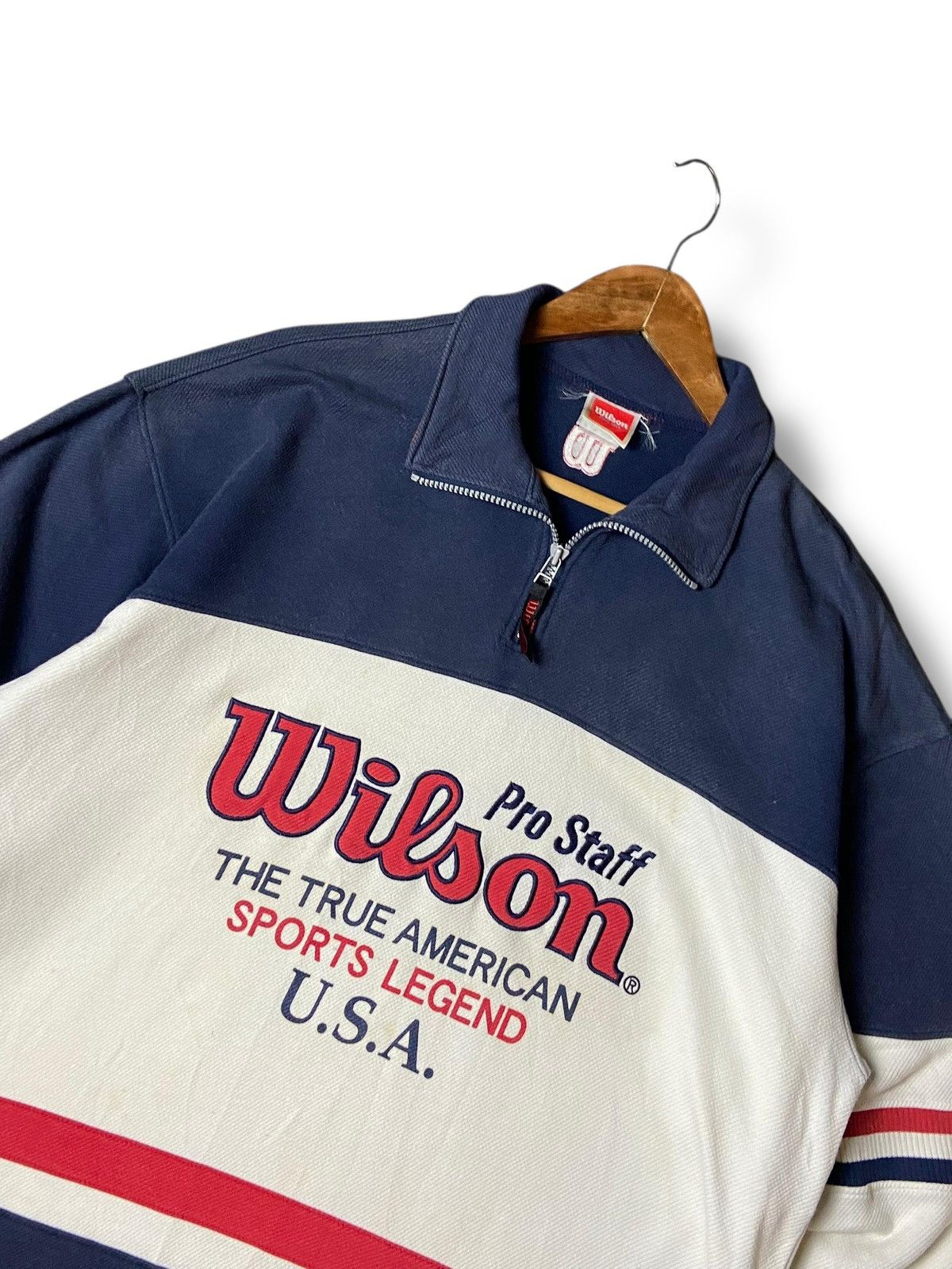 Japanese Brand × Vintage × Wilson Vintage WILSON 1914 Half-Zip Pullover Sweater (121) Size US S / EU 44-46 / 1 - 6 Thumbnail