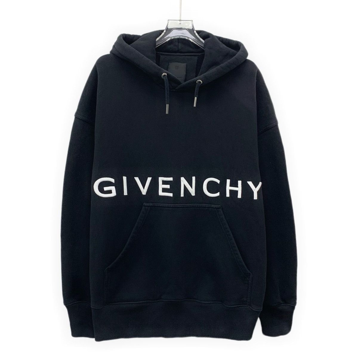 Givenchy Givenchy Black Hooded Drawstring Sweatshirt K26WX Size S / US 4 / IT 40 - 1 Thumbnail