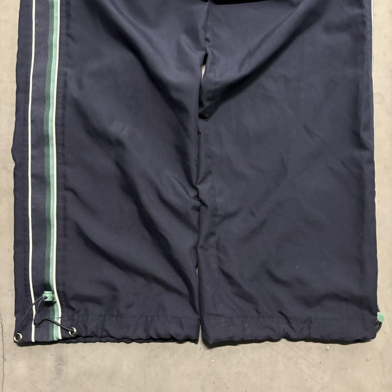 Vintage Crazy Vintage Y2K/2000s Baggy Navy Blue Striped Track pants with adjustable Waistband! Size US 32 / EU 48 - 4 Thumbnail
