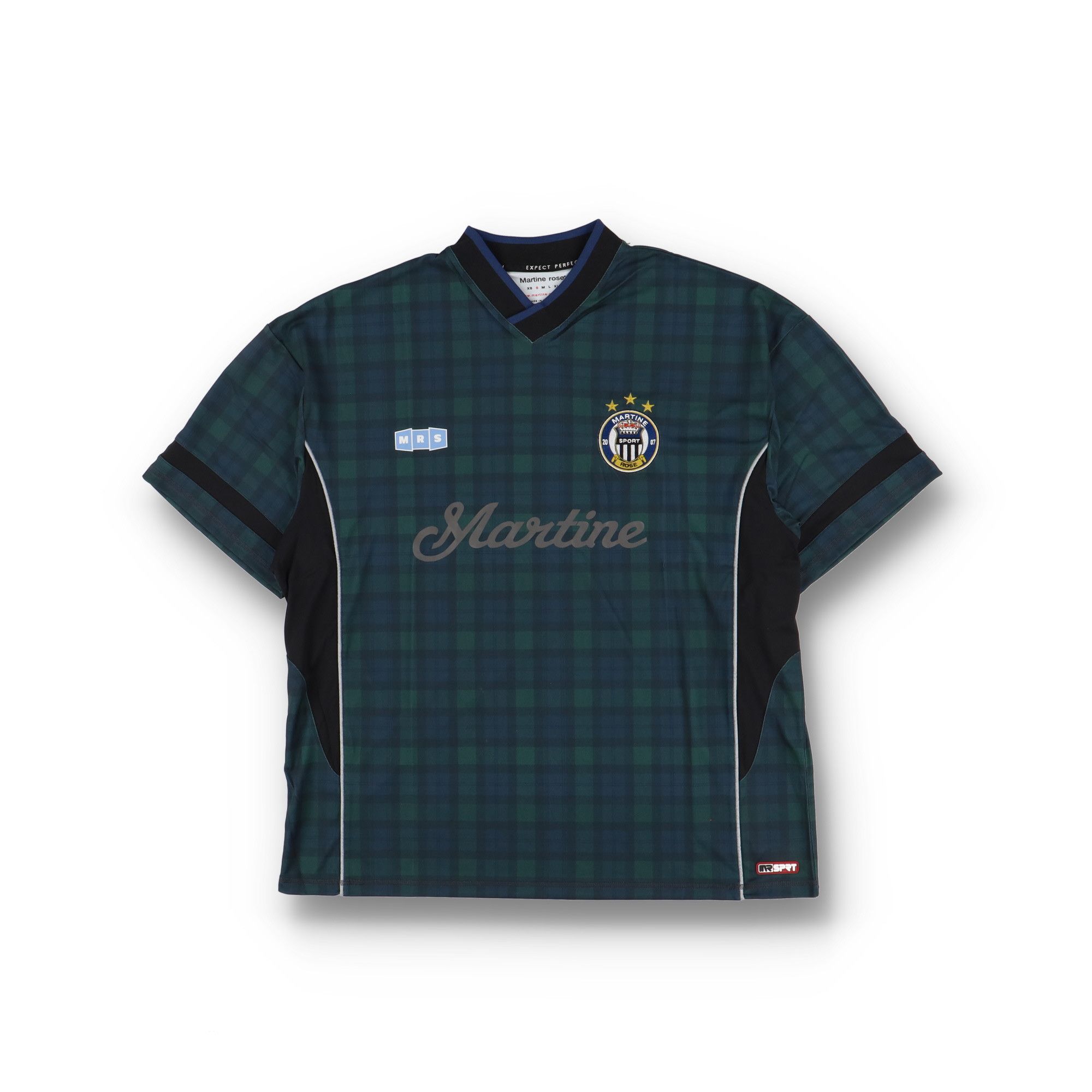 Green Check Logo Oversized Football T-Shirt