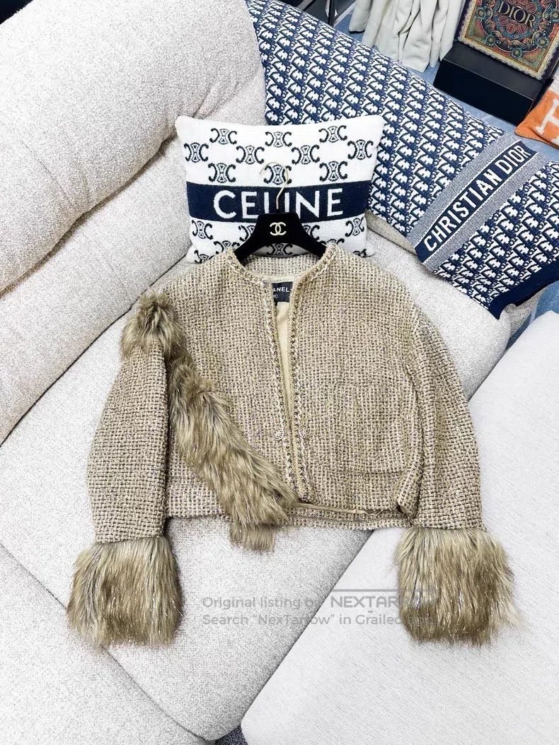 Chanel Chanel Golden wool woven glitter fur coat Size XS / US 0-2 / IT 36-38 - 2 Thumbnail
