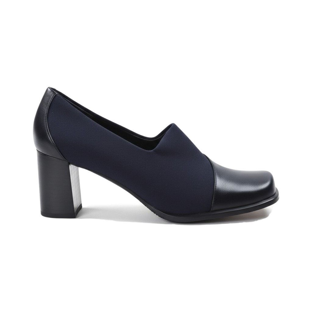 Vintage 90s Navy Blue Block Heel Loafers Size 8 Size US 8 / IT 38 - 1 Thumbnail