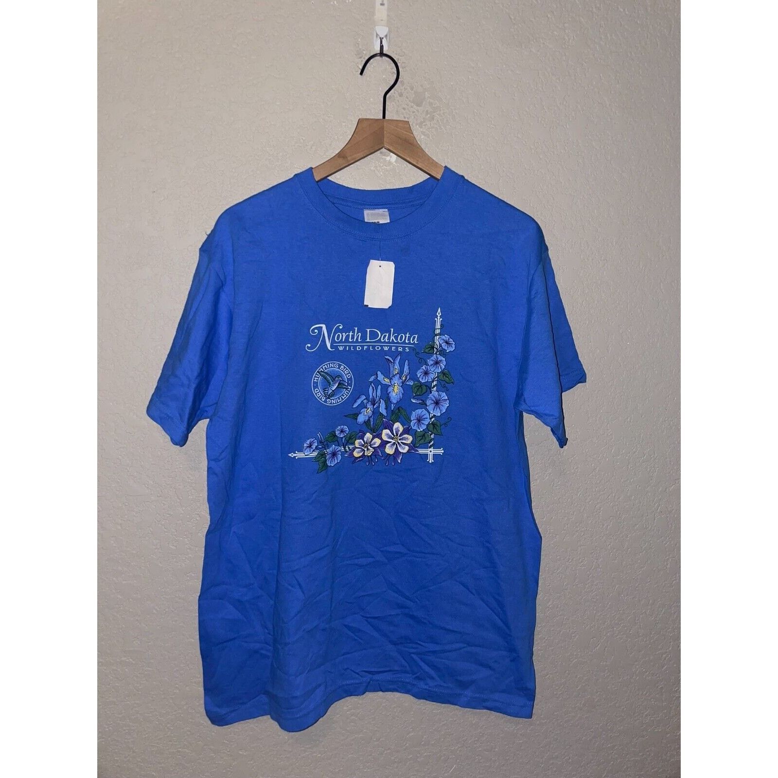 Anvil Vintage North Dakota Shirt Wildflower Flower Blue Tee 90s L Size US L / EU 52-54 / 3 - 1 Thumbnail