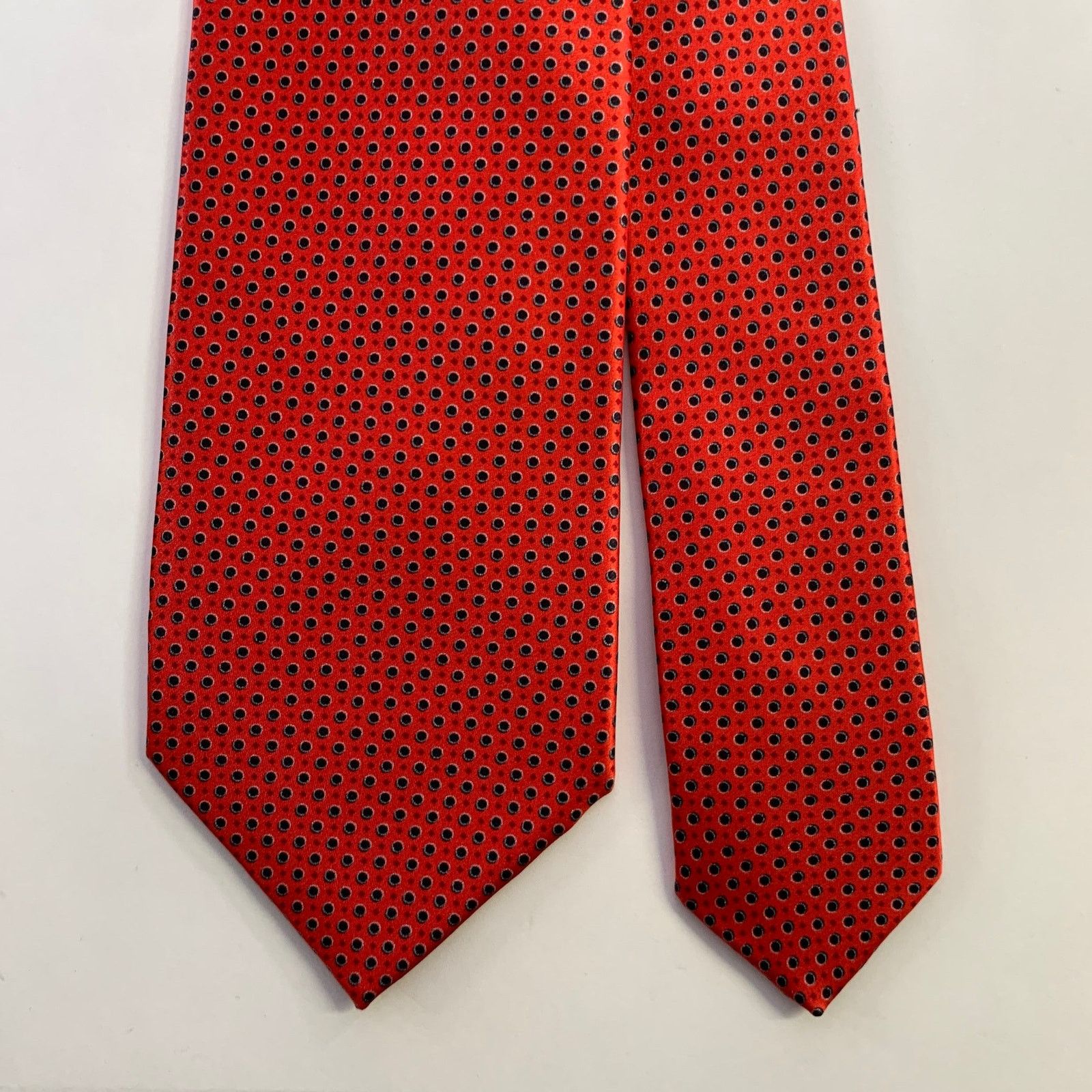 Dolcepunta DOLCEPUNTA Red Black Polka Dot Silk Tie Size ONE SIZE - 1 Thumbnail