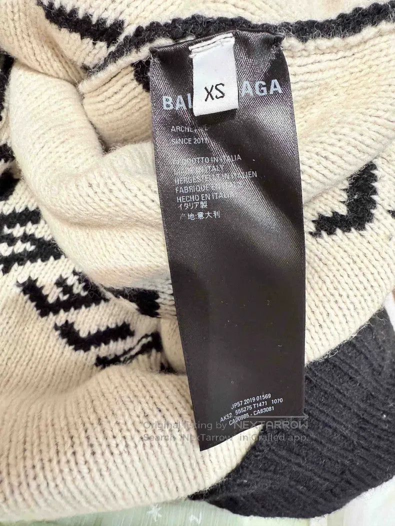 Balenciaga Balenciaga Black knit cardigan sweater with full print log Size US XS / EU 42 / 0 - 4 Thumbnail