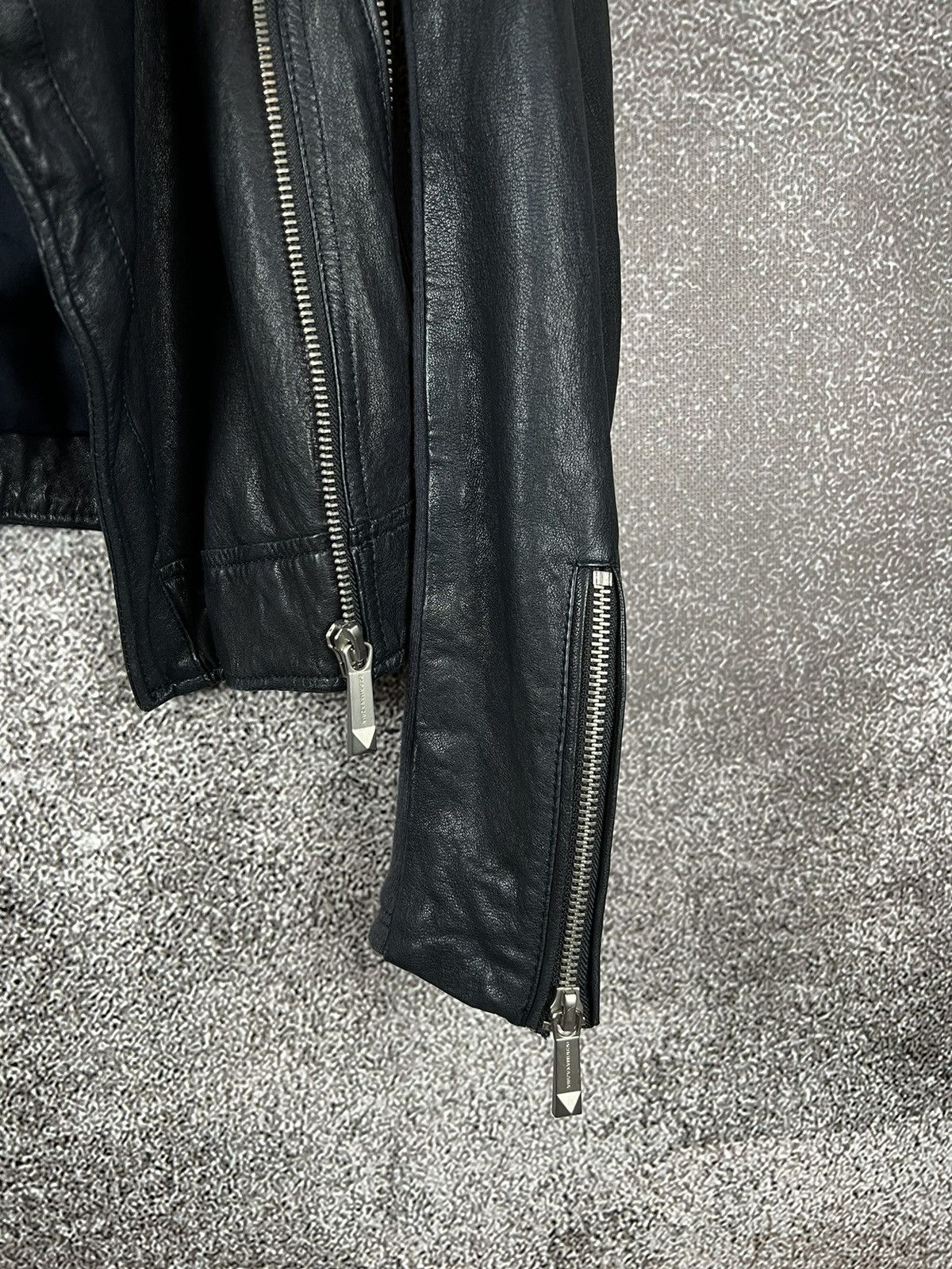 Bcbgmaxazria × If Six Was Nine × Japanese Brand RO Leather biker Asymetric Jacket bcbg zip vintage Size S / US 4 / IT 40 - 4 Thumbnail