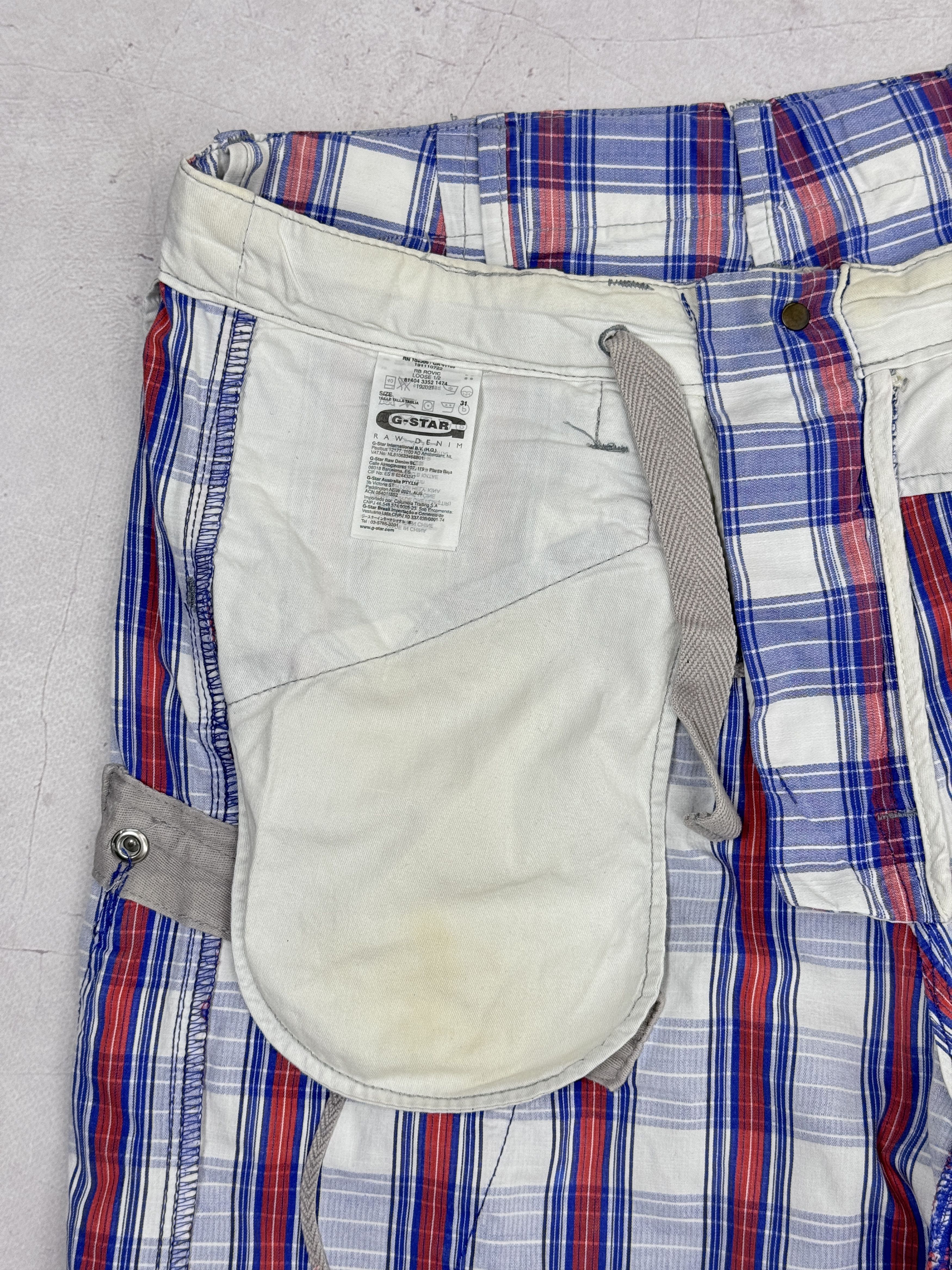G-Star G-Star Raw Cargo Shorts Multicolor Check Size US 31 - 12 Thumbnail