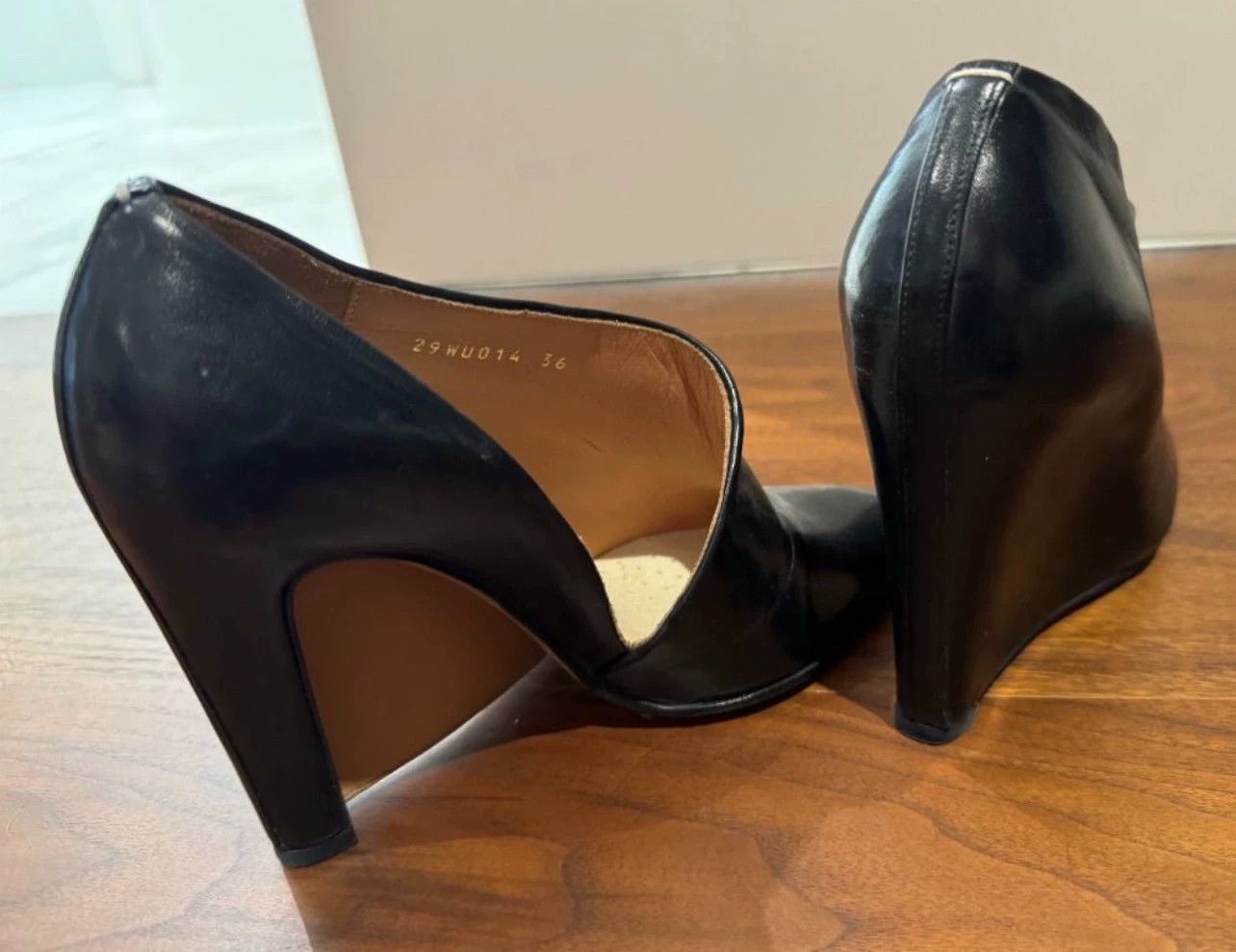 Maison Margiela Thick Leather Half-Closed Heel Pointed Toe High Heels Size US 5.5 / IT 35.5 - 5 Thumbnail