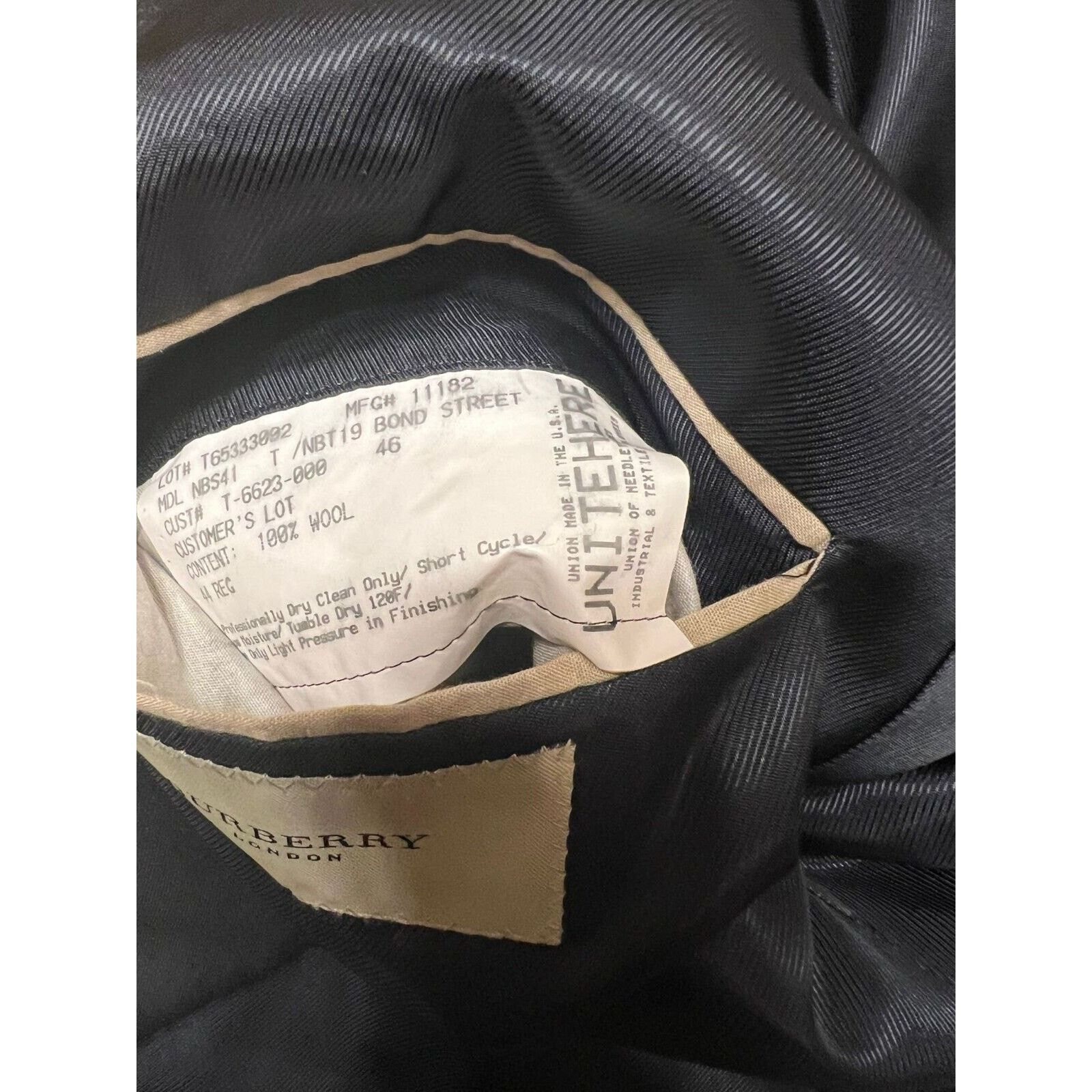 Burberry BURBERRY Black 100% Wool Blazer 44 R Sport Coat Size 44R - 6 Thumbnail