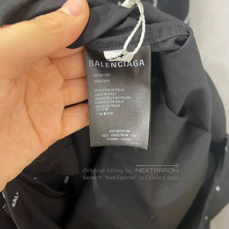 Balenciaga Balenciaga Logo Slogan Full Print Long Sleeve Shirt Size US S / EU 44-46 / 1 - 4 Thumbnail