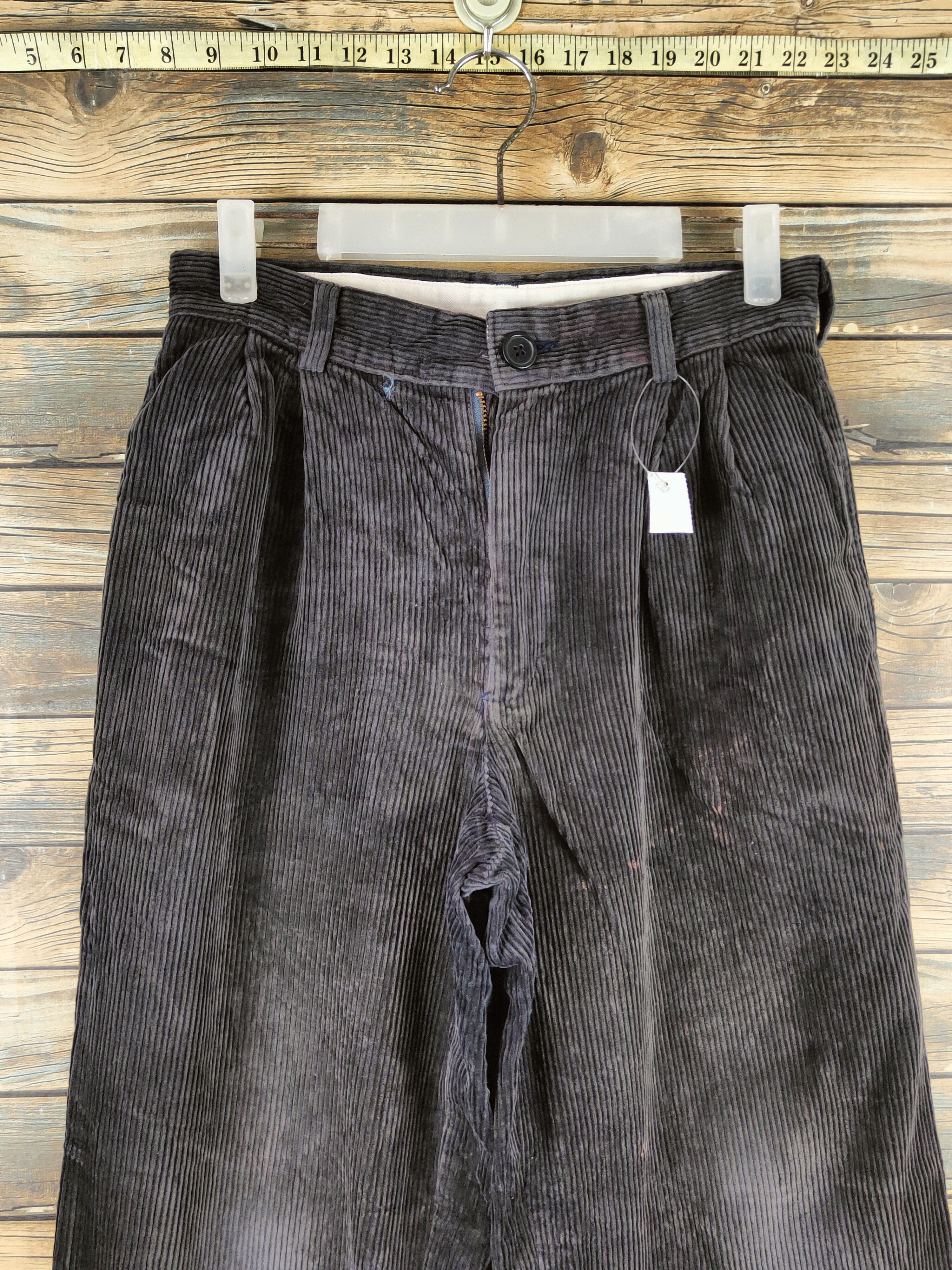 Japanese Brand DL Japanese Brand Dark Gray Corduroy Pants #46-368 Size US 27 - 2 Thumbnail