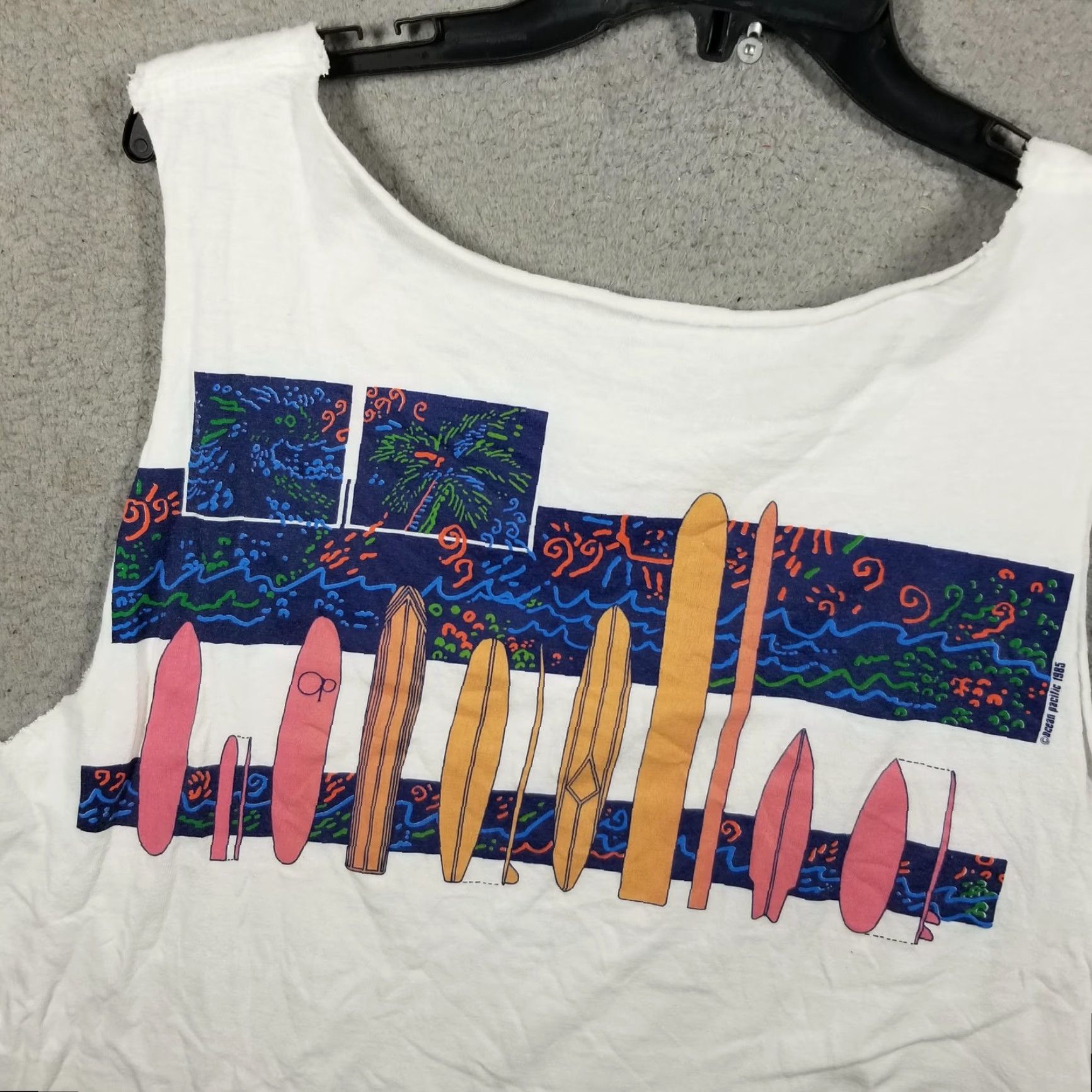 Ocean Pacific VINTAGE Ocean Pacific Shirt Mens Medium White Sleeveless Tank Cutoff Surfboard 80s VTG Beach Mens Size US M / EU 48-50 / 2 - 2 Thumbnail