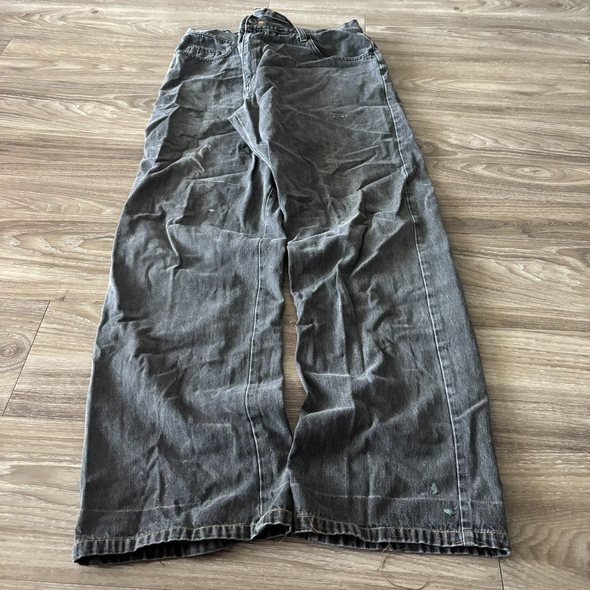 Vintage Crazy Vintage Y2K/2000s Baggy Faded Black Skater Style Denim Jeans! 38x34 Size US 38 / EU 54 - 3 Thumbnail