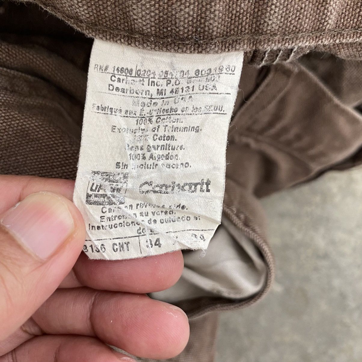 Carhartt Vintage Carhartt Double Knee Faded Brown Carpenter Pants Size US 34 / EU 50 - 14 Thumbnail