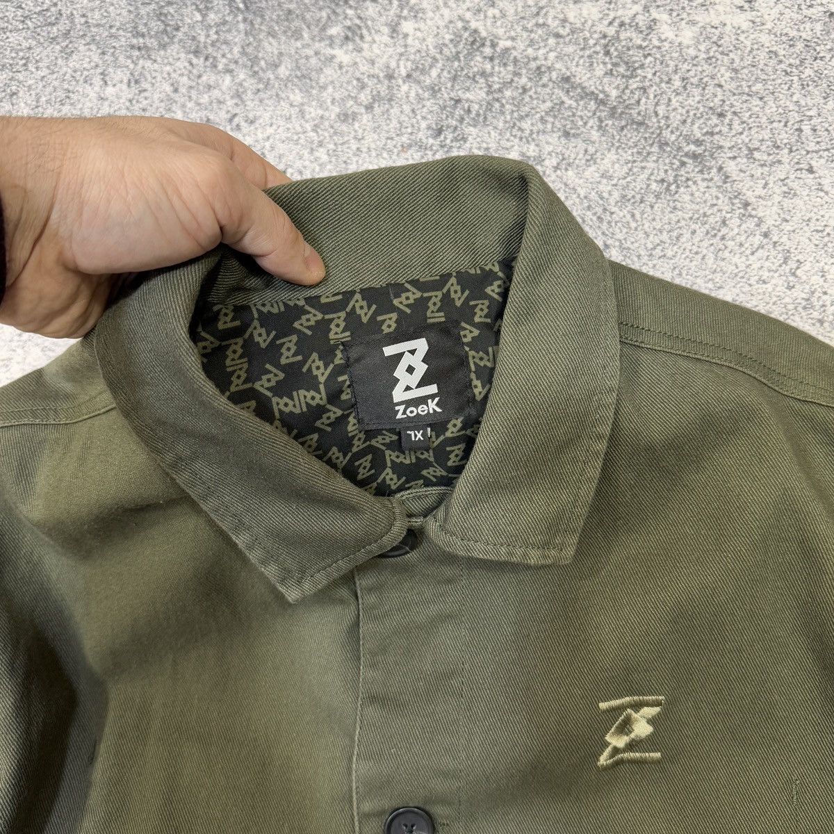 Vintage ZoeK Cotton Twill Inkas Jacket XL Olive Embroidered Size US XL / EU 56 / 4 - 7 Thumbnail