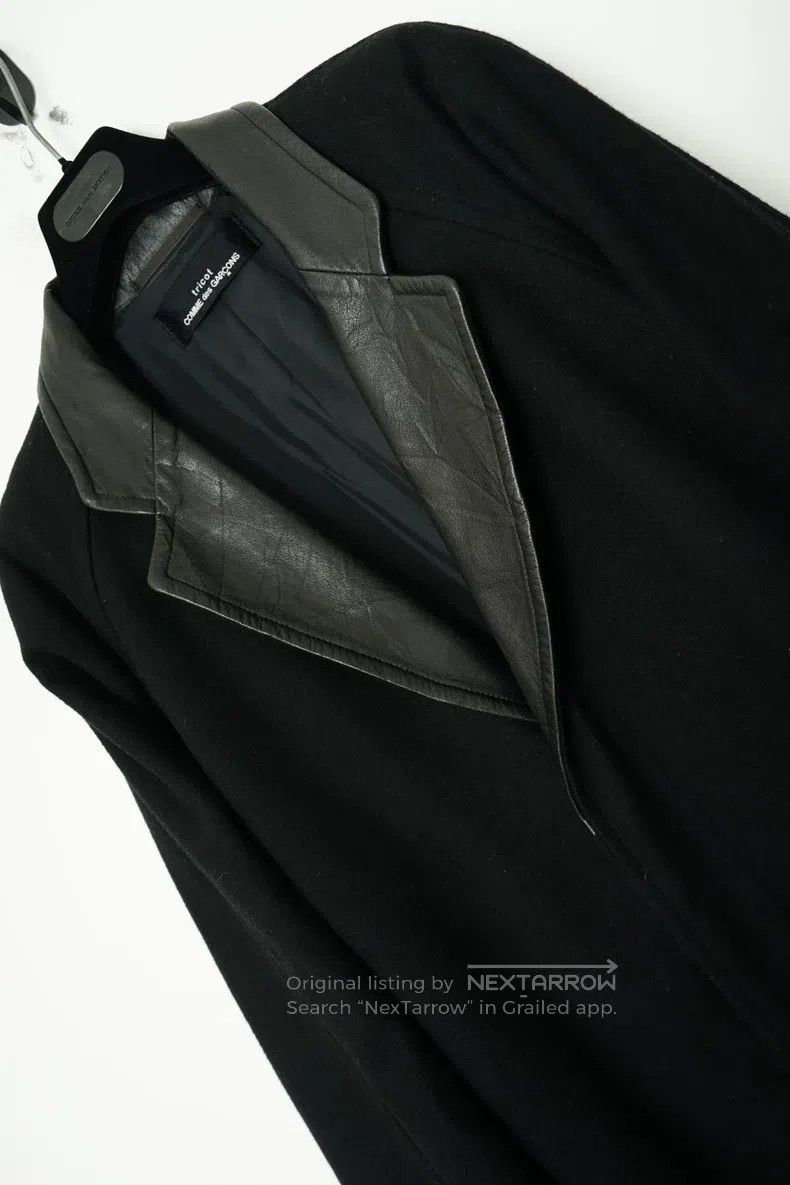 Comme des Garcons Comme Des Garcons Leather Patchwork Collar Mid-Length Wool Size S / US 4 / IT 40 - 4 Thumbnail