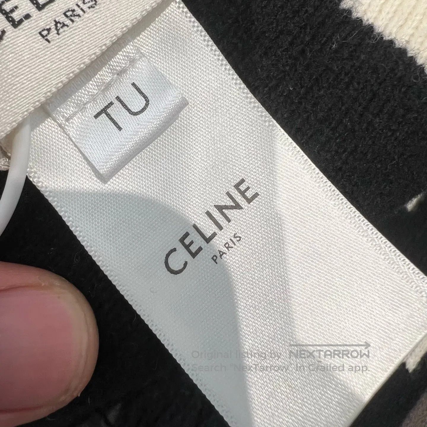 Celine CELINE Black wool fur-trimmed scarf Size ONE SIZE - 4 Thumbnail