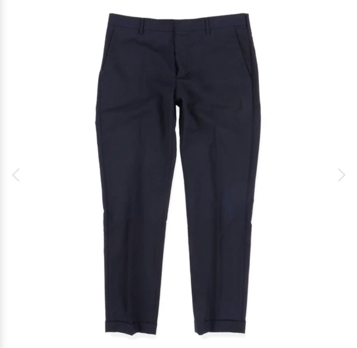 image of Prada Navy Wool And Mohair Slim Trousers (Retail $1270) in Navy Blue, Men's (Size 30)