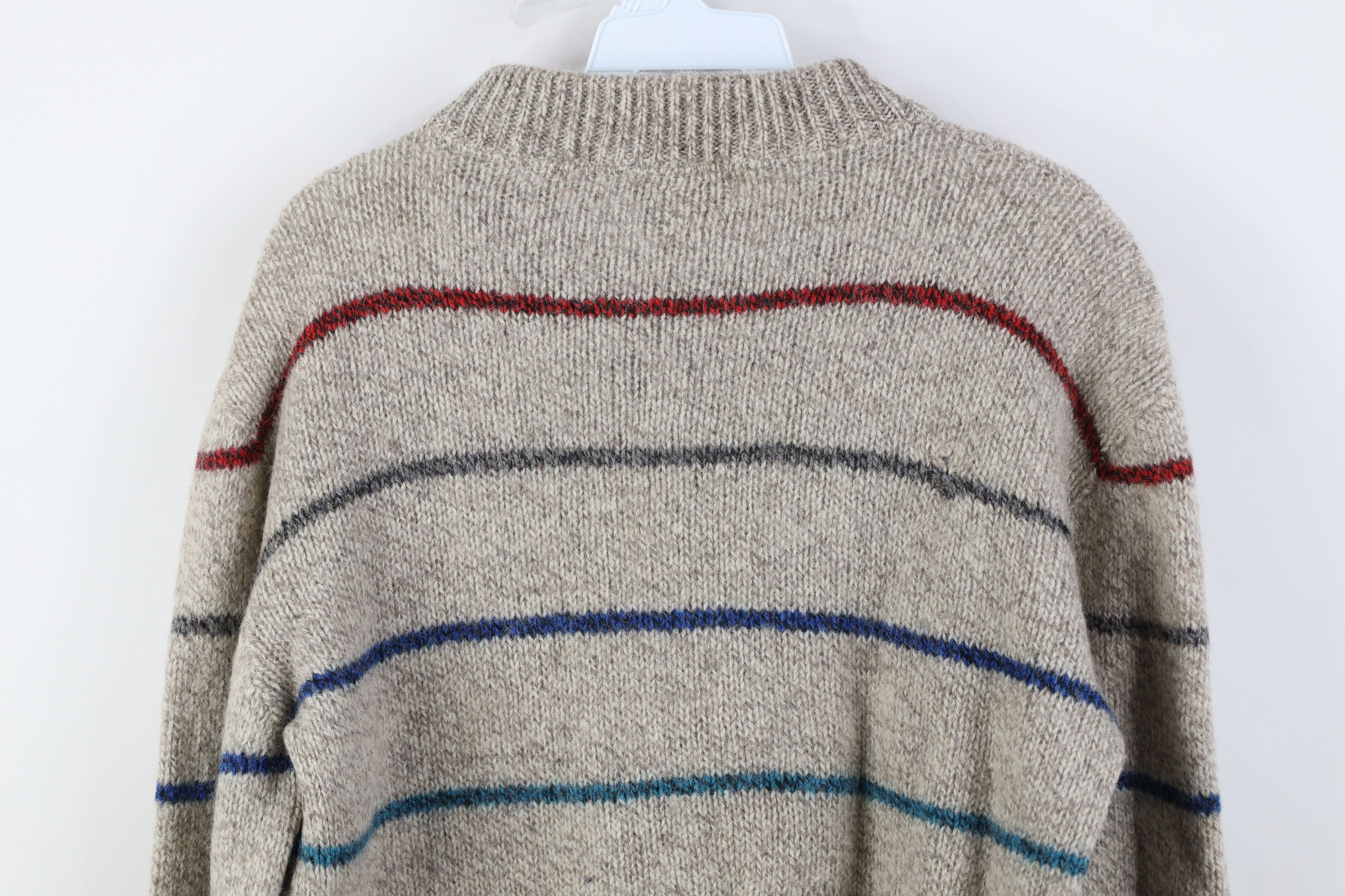 Vintage Vintage 70s Streetwear Blend Knit Striped Henley Sweater USA Size L / US 10 / IT 46 - 11 Thumbnail
