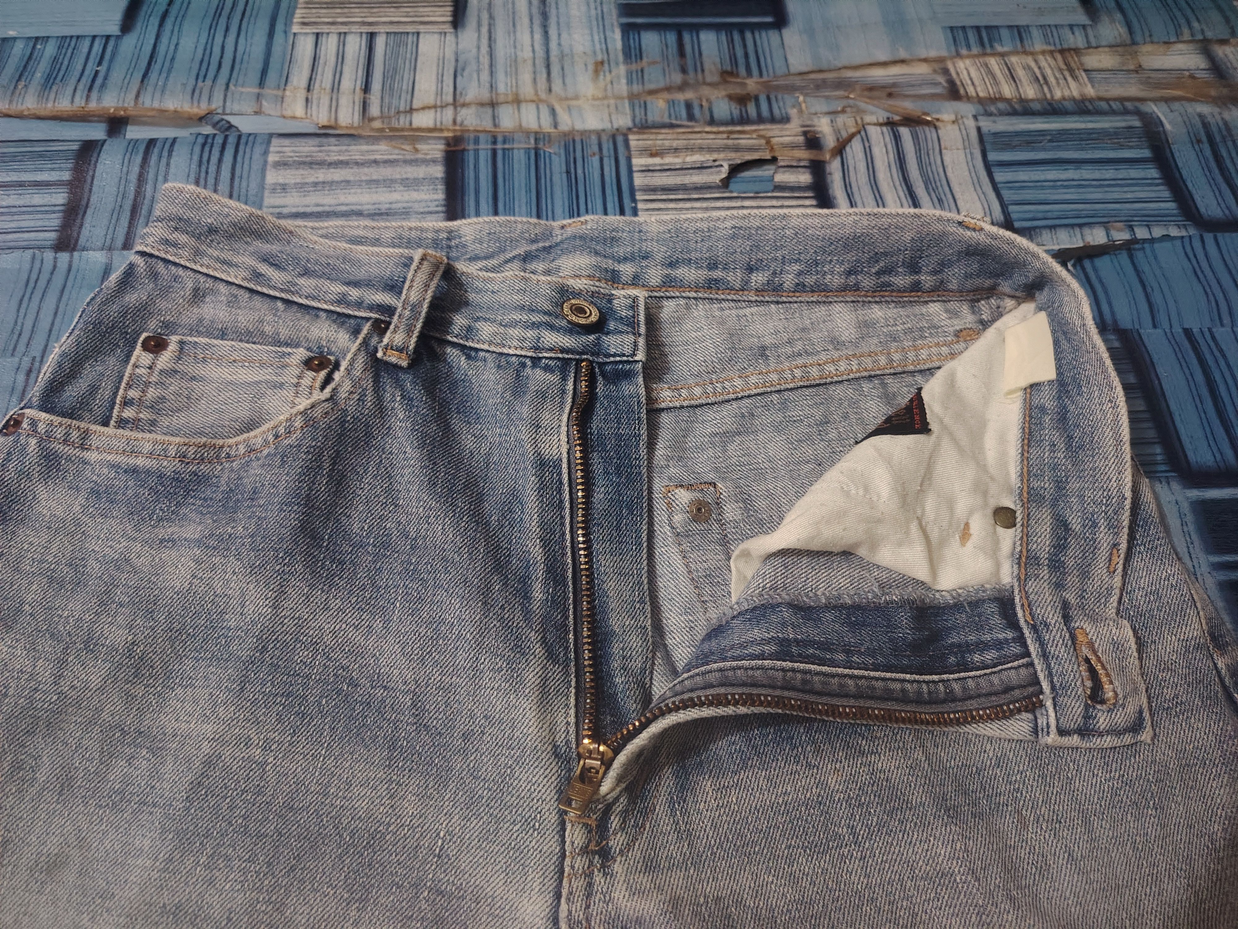 Spellbound Distressed Jeans Spellbound Rare Green line Selvedge Jeans Size US 29 - 11 Thumbnail