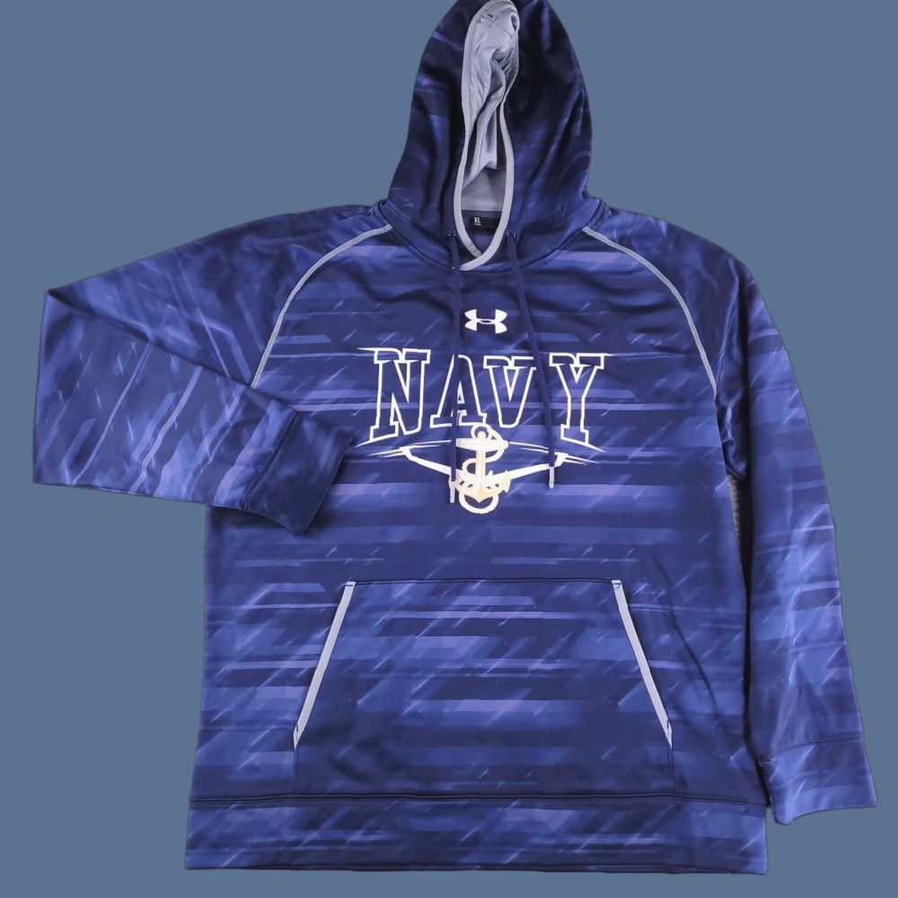 Under Armour Under Armour Hoodie Mens XL Blue USN Navy Pullover Sweatshirt Size US XL / EU 56 / 4 - 1 Thumbnail