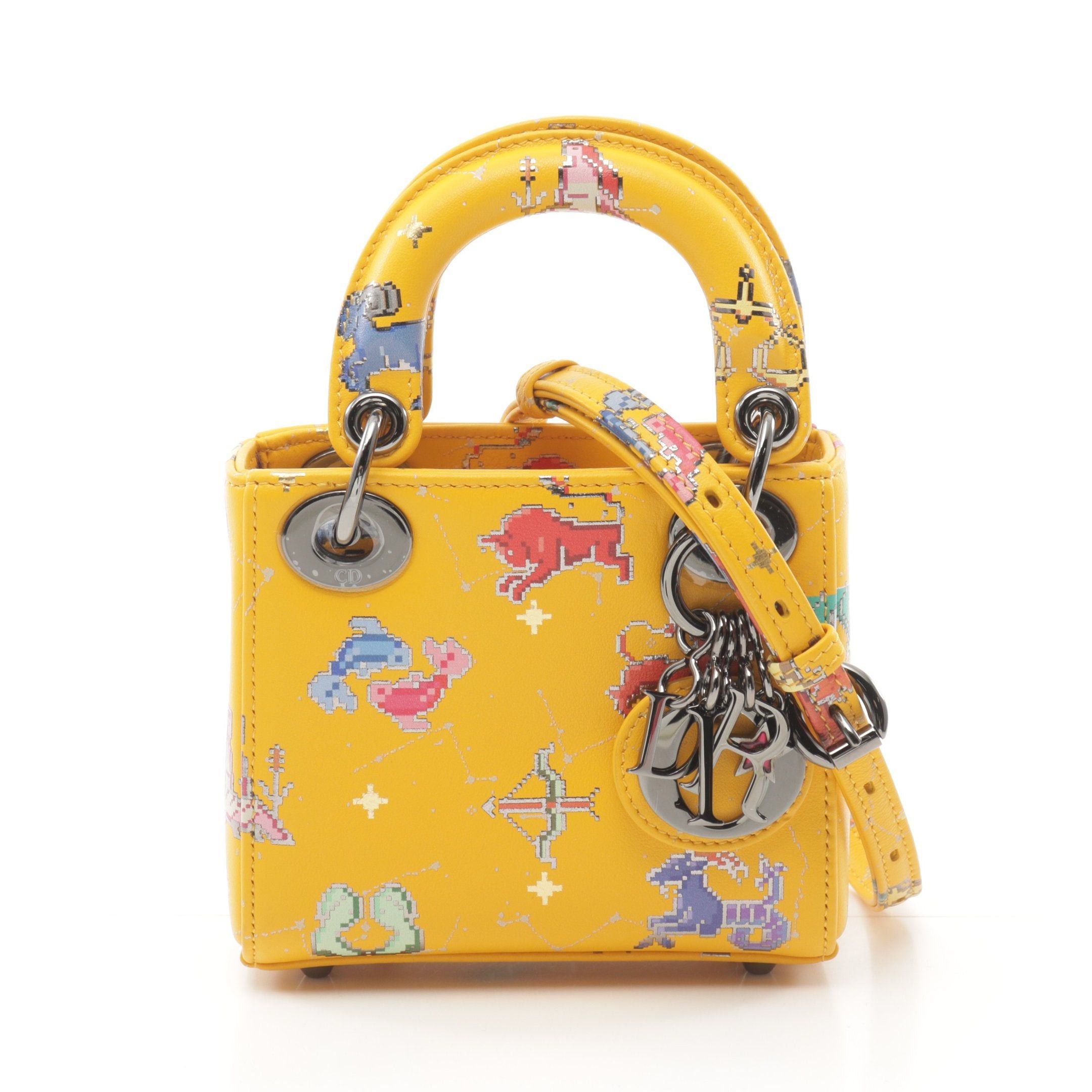 Dior Dior Lady Dior Micro Handbag Leather Orange Yellow Multicolor Size ONE SIZE - 1 Thumbnail