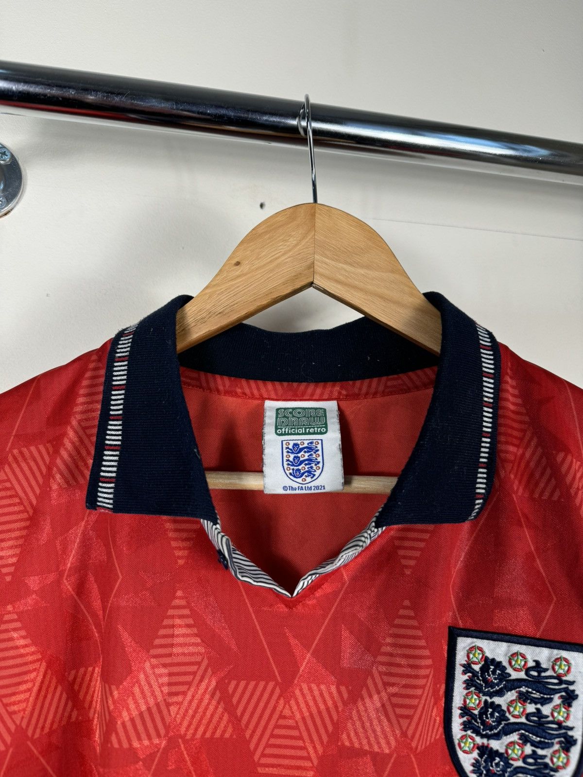 Nike × Vintage Vintage Score Draw ENGLAND NATIONAL TEAM JERSEY T SHIRT Size US L / EU 52-54 / 3 - 4 Thumbnail
