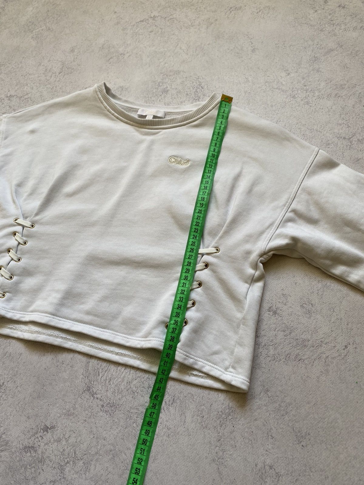 Chloe Chloe Womens White Cropped Sweatshirt Size 12 Size M / US 6-8 / IT 42-44 - 12 Thumbnail