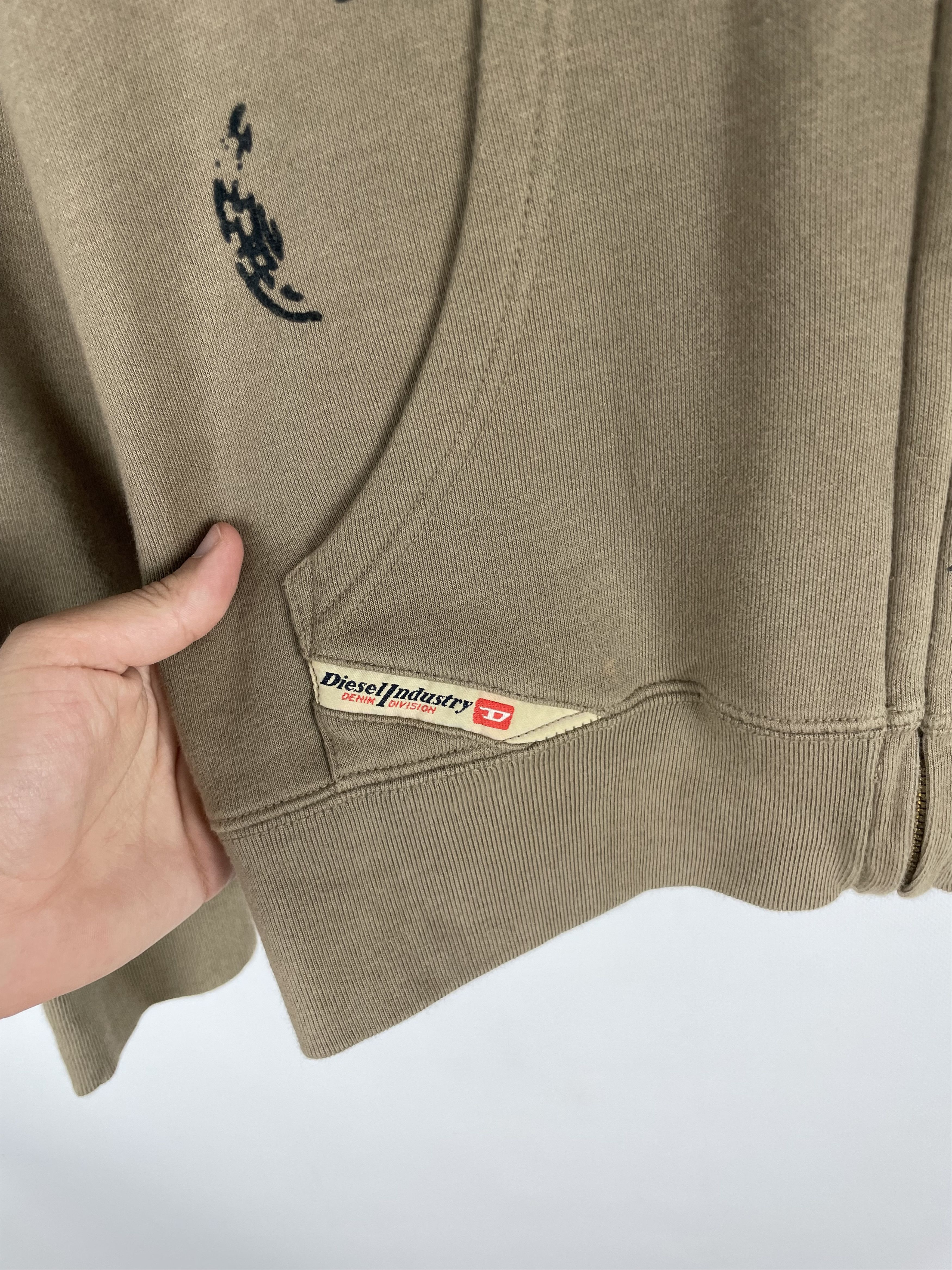Diesel Vintage Diesel Destroyed Faded Zip Up Hoodie Size XL / US 12-14 / IT 48-50 - 7 Thumbnail