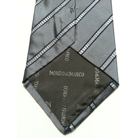Other MONDO DI MARCO MENS NEW SILVER 100% SILK TIE WIDTH: 3 5/8" Size ONE SIZE - 3 Thumbnail