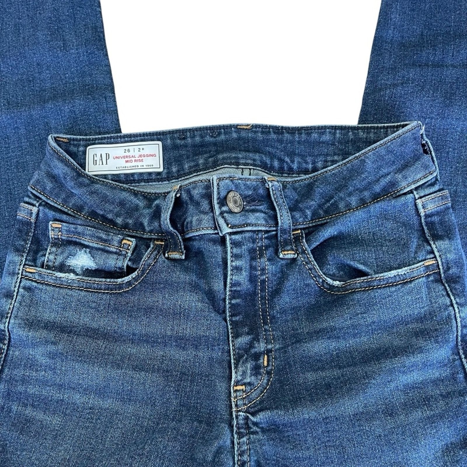 Gap Gap Universal Jegging Mid Rise Medium Wash Blue Jeans 2 Reg Size 26" / US 2 / IT 38 - 5 Thumbnail