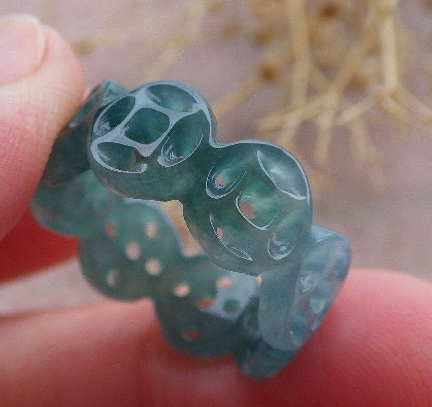 Other 108655 VS Jadeite Jade Green RING OLD Money Circle NO 5.25 Size ONE SIZE - 1 Thumbnail