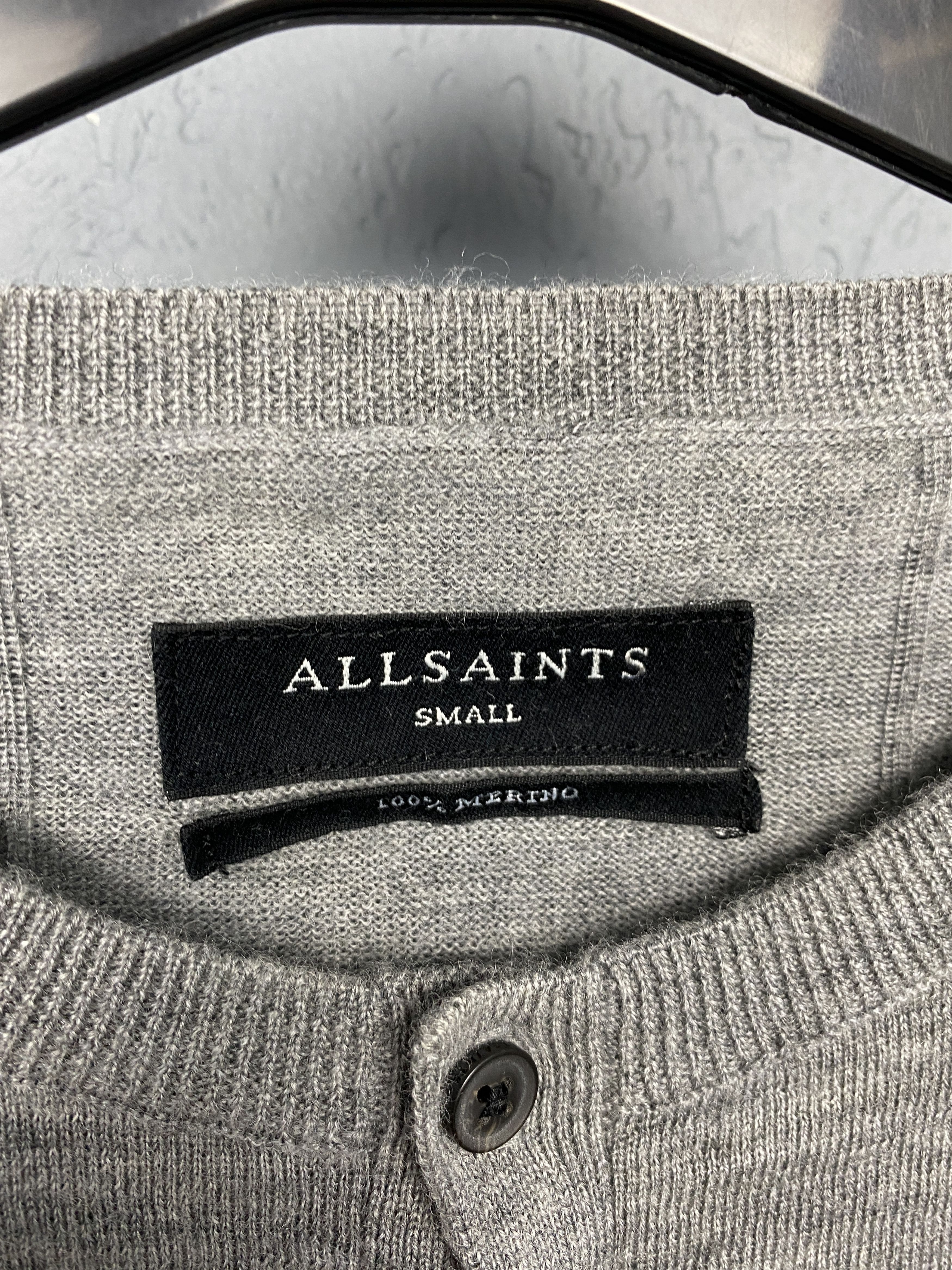 Allsaints × Vintage Allsaints Vintage Mode Merino Wool Henley Knit Sweater Size US S / EU 44-46 / 1 - 4 Thumbnail