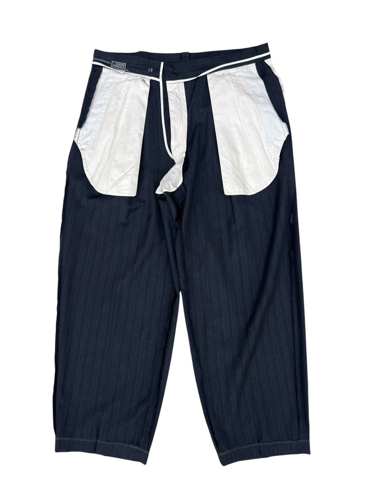Versace Archive 90s Gianni Versace Stripes Wool Baggy Trouser Pant Size US 36 / EU 52 - 18 Thumbnail
